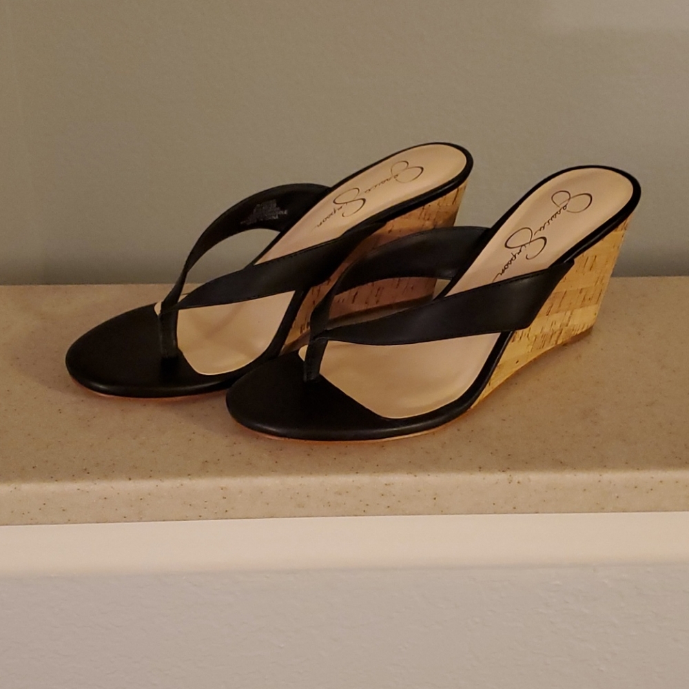 Jessica Simpson Black Wedge dress sandals